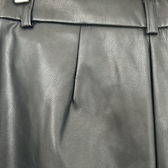 KOTON - Capri cropped wide pants faux leather high rise pants size 10 (UK 8) - Picture 8 of 11